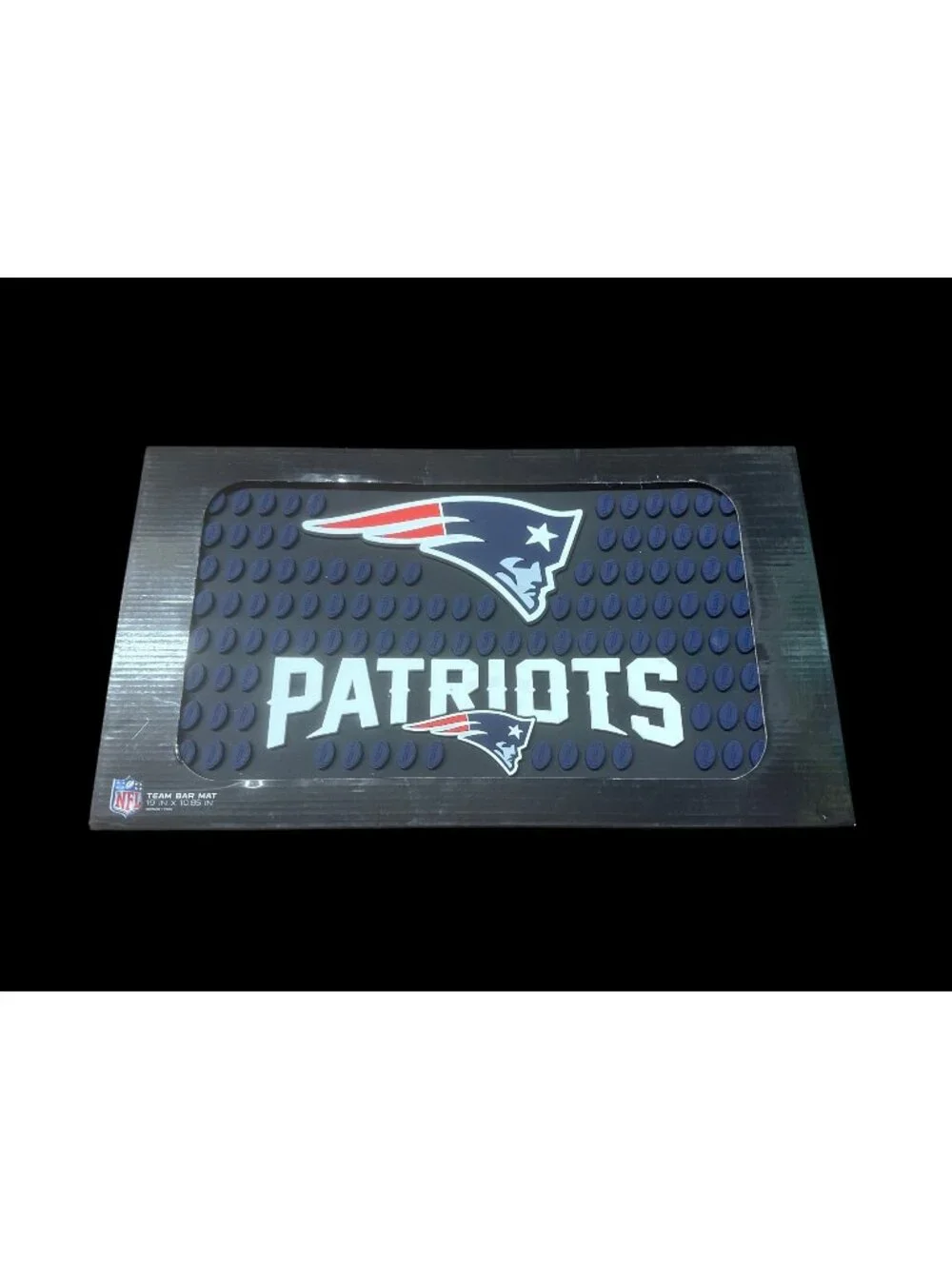 New England Patriots NFL bar non-slip rubber mat, 19 inches by 10.85 new in box